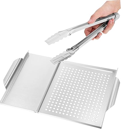 Outdoor Grill Essential Stainless Steel BBQ Plate Tongs Easy-Clean Grilling Accessory Set Outdoor Grill Essential Stainless Steel BBQ Plate Tongs Easy-Clean Grilling Accessory Set