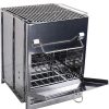 Fire Pit, Large Bbq Picnic Grill, Barbecue Grill Stove, Folding Grill, Outdoor Stainless Steel Square Stove