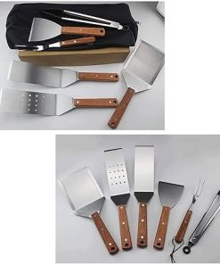 8PCS Grill Tools Set r – Extra Thick Stainless Steel Fork, Spatula& Tongs – Complete BBQ Accessories in Aluminum Case – Grill Gifts for Men 2