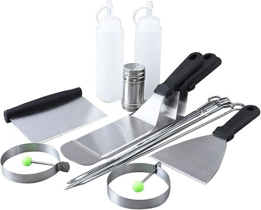 MaGiLL Griddle Accessories Kit of 17 Professional Stainless Steel Griddle Spatula Tools Stainless Steel Grilling Kit BBQ Tools Set