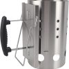 Tissting Chimney Starter 16.8 x 27.3cm Charcoal Grill Accessory with Quick Release Trigger, Gloves Blower BBQ Tools for Outdoor Cooking Charcoal Barbecue