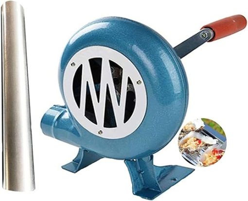 Hand Crank Blacksmith Forge Blower - Iron Gear Popcorn Fan Manual Fan, With Duct Iron Gear Manual BBQ Blower, Metal Fan Blade, For Camping/Picnic/Outdoor Grill Accessories, Easy To Carry(350W)