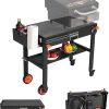 Outdoor Grill Cart - Foldable Grills Table, Blackstone Griddle Stand For 17"/22" Griddle, Portable Ninja Grill Stand With Large Space, Pizza Oven Stands, For Tailgating, Camping, RV