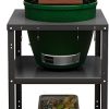 Grill Table for Big Green Egg Accessories,Compatible with L to Mini Models Big Green Egg,Kamado Joe,Heavy Duty Metal Grill Cart with Locking Caster Outdoor Grill Station