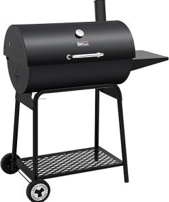 Royal Gourmet CC1830 30 Barrel Charcoal Grill with Side Table, 627 Square Inches & Cuisinart CGS-W13 Wooden Handle Tool Set, Black, Deluxe Pizza Grilling Pack (13-Piece) 2