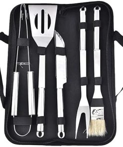 Stainless Steel Grill Tool Set, 5-Piece Grill Accessories Set, Outdoor Cooking Grill Tools, Portable and Durable Grill Set, Grill Gift Set