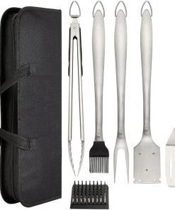 Stainless Steel BBQ Tool Set Spatula Fork Pliers Brush Skewer BBQ BBQ Utensils Camping Outdoor Cooking Tool Set