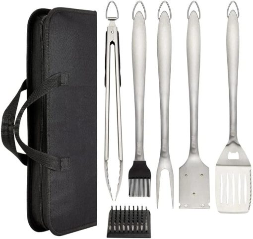 Stainless Steel BBQ Tool Set Spatula Fork Pliers Brush Skewer BBQ BBQ Utensils Camping Outdoor Cooking Tool Set