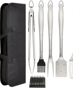 Stainless Steel BBQ Tool Set Spatula Fork Pliers Brush Skewer BBQ BBQ Utensils Camping Outdoor Cooking Tool Set