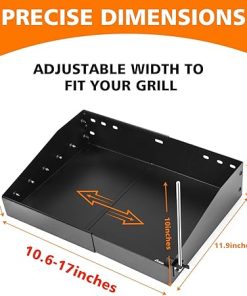 GRISUN Universal Grill Side Shelf for Pit Boss 540,700FB,1000 Series Pellet Grills,Side Table Shelf for Traeger 22,34,Pro 575,Pro 780,620,650,885,Grill Accessories for Camp Chef,Char Griller,Dyna-Glo 2