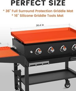 Full-Edge 36″ Blackstone Silicone Griddle Cover, Includes 16″ Silicone Spatula Mat, Premium Food-Grade Grill Buddy Mat, Reusable Top Protector, Ideal for All-Season Outdoor Use 2