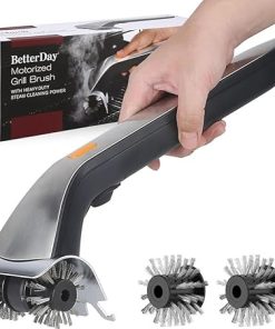 Electric Grill Brush and Scraper for Barbecue, Safe Bristles Grill Brush for Outdoor Grill, Steam BBQ Grill Cleaning Brush with Replacement Bristles Kitchen Tools