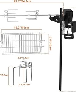 onlyfire Outdoor Open Flame Camping Grill, Campfire Cooking Accessories, Cooking Over Any Grill or Fire – Include Motor, Power Adapter, Car Charging Cable and Bag 2