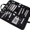 28pc BBQ Tool Set Stainless Steel Camp Utensils Grill Accessories Barbecue Brush Fork Clamp Shovel 3