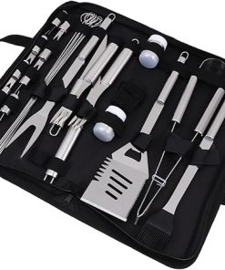 Grill Accessories for Men 11pc Stainless Steel BBQ Tools Kit Camping Cookware BBQ Utensils Set