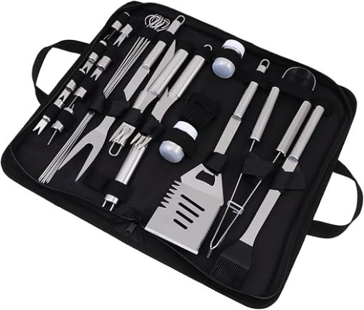 Grill Accessories for Men 11pc Stainless Steel BBQ Tools Kit Camping Cookware BBQ Utensils Set