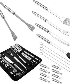 Barbecue Tool Set BBQ Grill Accessories 18 Pc Stainless Steel Barbecue Tools Set Heavy Duty Grilling Tools for Camping/Backyard Barbecue Grill Tools Set for Men Women