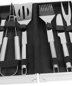 Outdoor Portable BBQ Tools Set Heavy Duty Grill Utensils Case for Camping Picnics Outdoor Cooking Safe Elongated Handles