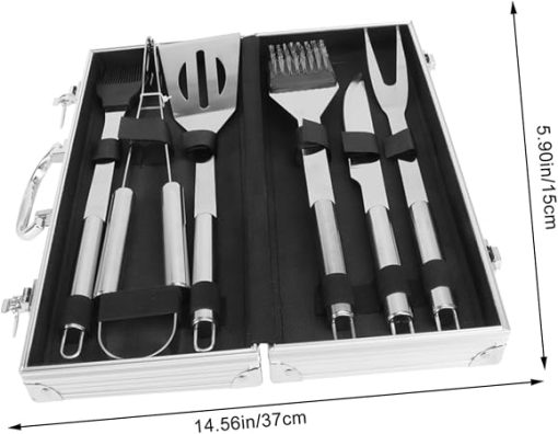 BESPORTBLE Outdoor Portable BBQ Tool Set with Case Heavy Duty Accessories for Grilling Camping and Outdoor Cooking - Image 2
