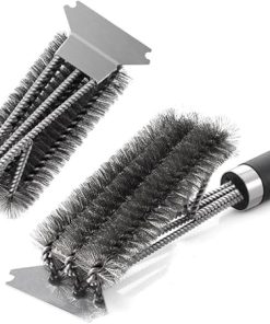 Steel BBQ Brush and Scraper BBQ Cleaner Brush Perfect Tools Grill Cleaning Brush Ideal Barbecue Accessories,D 2