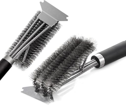 Steel BBQ Brush and Scraper BBQ Cleaner Brush Perfect Tools Grill Cleaning Brush Ideal Barbecue Accessories,D - Image 2