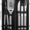 Portable Charcoal BBQ Grill &Tool Kits, Stainless Steel, 360-Degree Automatic Rotating for Outdoor Cooking, Camping, Picnic, Patio, Backyard, with Roaster Drum, Grill Net, Forks included 3