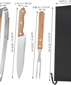 BESPORTBLE 3 Sets BBQ Tools Kit Stainless Steel Fork Tong Cooking Cutter Grill Tools for Outdoor 2