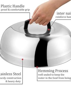 Stainless Steel Basting Cover Cheese Melting Dome Heavy Duty Round Basting Steam Cover Stainl Steel Griddle Grill Accessories for Flat Top BBQ Kitchen for Use in Flat Top Grill 2