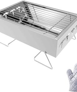 BBQ Grill Outdoor Outdoor Indoor Barbecue Charcoal Grill Foldable BBQ Barbecue Charcoal Grill Stove Stainless Steel Outdoor Camping Picnic Barbecue BBQ Accessories Tools