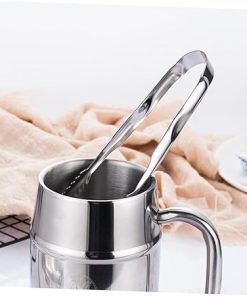 Kitchen Cooking Tongs,3pcs Kitchen Tongs Stainless Steel Serving Tongs Buffet Accessory Small Tool Ice Clips 2