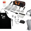 BBQ Grill Accessories, Heavy Duty BBQ Grill Tools Set for Men, Stainless Steel Grilling Accessories Kit for Smoker, Camping, Kitchen, Extra Thick Barbecue Utensil Gifts 3