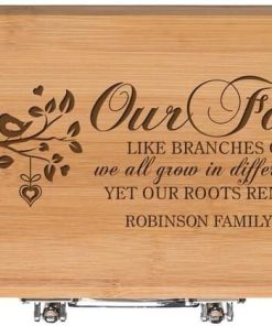 LifeSong Milestones Personalized Family Custom Engraved BBQ Tools Grill Accessories Tool Set 3pc Stainless Steel Barbecue Gift Set for Outdoor Grills (Bamboo) (Our Family Branches)