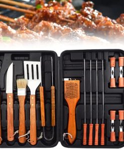 Griddle Accessories Set of 19 | All in One BBQ Tool Set | Premium Hard-Shell Case | Contains 19 Stainless Steel BBQ Grilling Tools | BBQ Tools Set for Men