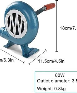 DARZYS Hand Crank Blacksmith Forge Blower, Charcoal Grill Fire Starter Flame Exciter, For Camping Cooking Tools Accessories(80W) 2