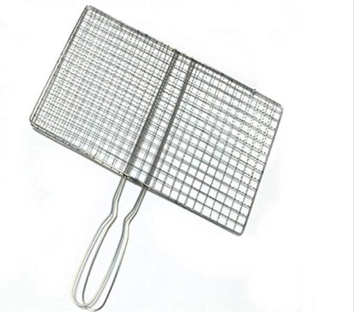 Grill basket,bbq grill rack, Barbecue mesh Clip,Grilled Fish Clip with Handle Bar Bar Net Clip Stainless Steel Barbecue Accessories Barbecue Tool