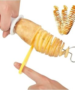 BBQ Portable Potato BBQ Skewers for Camping Chips Maker Slicer Potato Spiral Cutter Barbecue Tools Kitchen Accessories Kitchen Gadget Accessories(10set) 2