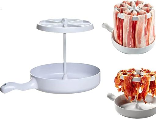 Microwave Bacon Rack, Tray Hanger for Cooking, Barbecue Grill Cooker, Bacon Cooker Tool, Kitchen Microwave Cookware for Home, Dorm, Bar Use - Image 2