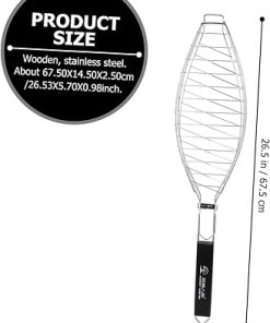 Garneck Stainless Steel Grill Rack Fish Grilling Rack Bbq Grill Accessories Tool 2
