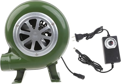 Electric Blower Fan BBQ Fan 100v 220v Suitable For Barbecue Mini Blacksmith Forges Blower With Speed Adapter AC100-240V BBQ Blower 200w Mini Blacksmith Forges Blower With Duct Portable (80W)