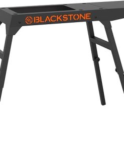 Blackstone 5013 Collapsible 17” and 22” Tabletop Griddle Stand with Adjustable Legs and a Removable Side Shelf, Powder Coated Steel, Black