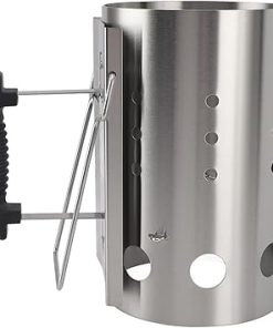 Chimney Starter, Heavy Duty Stainless Steel Portable Charcoal Starter with Quick Release, Efficient Fire Starting Charcoal Grill Accessory for Barbecue Camping Picnic