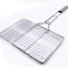 Barbecue Grilling Basket,Outdoor Barbecue Tools Square Stainless Steel Grilled Fish Accessories Clip Multi-Use Burger Clip