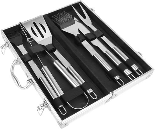 BESPORTBLE Outdoor Portable BBQ Tool Set with Case Heavy Duty Accessories for Grilling Camping and Outdoor Cooking
