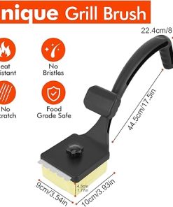 Grill Brush with Replacement Head BBQ Cleaning Brush Bristle Free Unique Steam Barbecue Cleaner Brushes Scraper Tools for Cast Iron Stainless Steel Grates Outdoor Grill Safe Griddle Scrubber Brush 2