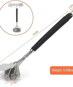 Grill Brush and Scraper, BBQ Grill Cleaning Brush Stainless Steel Barbecue Cleaner with 18in Suitable Handle Stiff Wire Bristles for Grill Cooking Grates 2