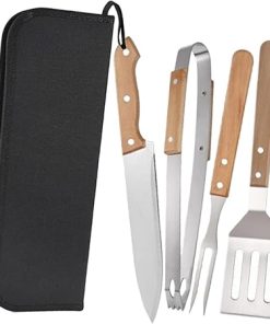 Happyyami 3 Sets Barbecue and Fork Tools Grilling Accessories Kit BBQ Meat Barbecue Fork Grill Tong BBQ Fork Outdoor BBQ Grilling Cutter Spatula Stainless Steel Necessity Metal 2