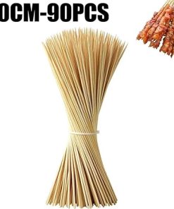 90Pcs Bamboo Skewer Sticks Sturdy Disposable Barbecue Fruit Natural Wood Sticks Party Buffet Food BBQ Tools Accessories(30CM) 2