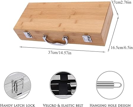 Outdoor Portable BBQ Tool Set, Stainless Steel Grilling Utensils with Metal Hanging Loop, for Home, Camping, Traveling 2 Outdoor Portable BBQ Tool Set, Stainless Steel Grilling Utensils with Metal Hanging Loop, for Home, Camping, Traveling - Image 2