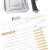 Totority 2Pcs Charcoal Tongs Ergonomic Firewood Clip for Outdoor Grilling Charcoal Burner Household Barbecue Tools 4