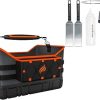 FEBTECH- 55″ Steel campfire Grill Grate Over Fire Pit with tripod stand – Tripod grilling Set – Tripod Grill For Campfire – Camping accessories For BBQ grill cooking – Camping Charcoal Grills Grate 4
